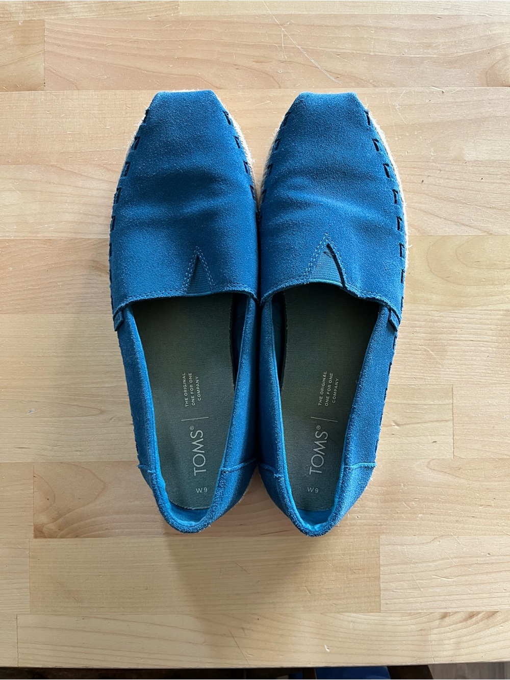 TOMS Women’s Teal Blue Suede Slip-On Loafers